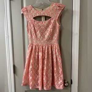 Molly Malloy Vintage Pink Lace Mini Dress